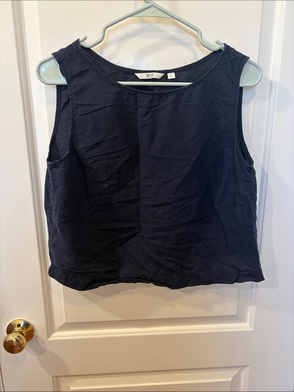 Uniqlo Linen Blend Tank Navy